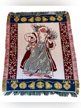 Retro Santa Tapestry Throw